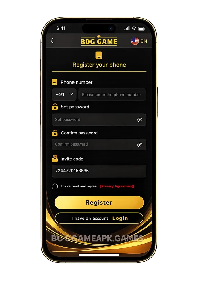 BDG Game Register