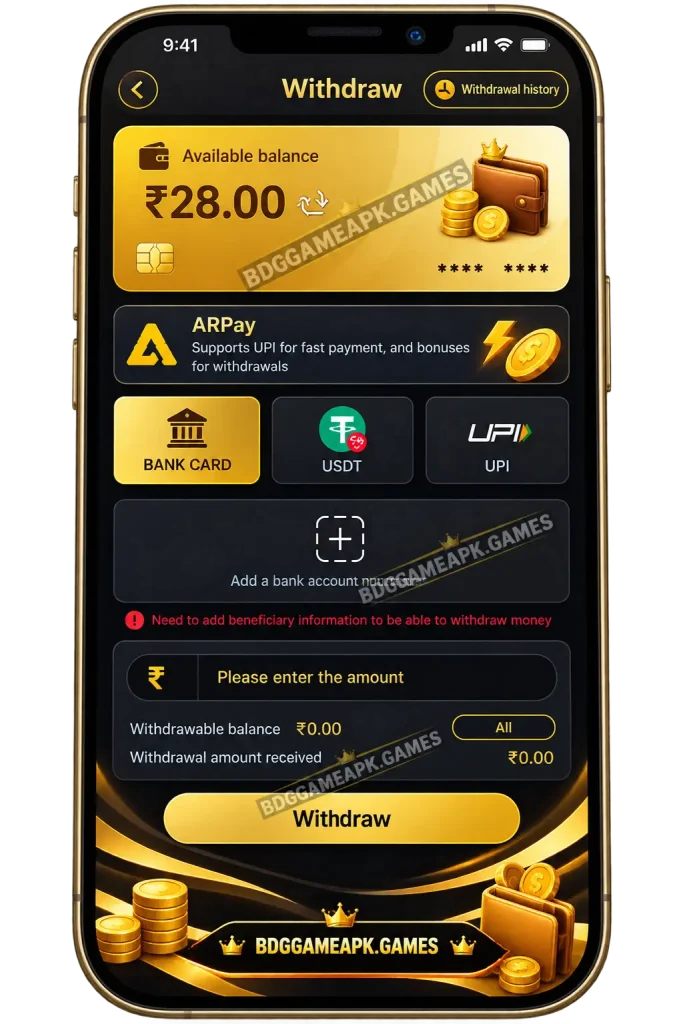 How To Withdraw Money On BDG Game?