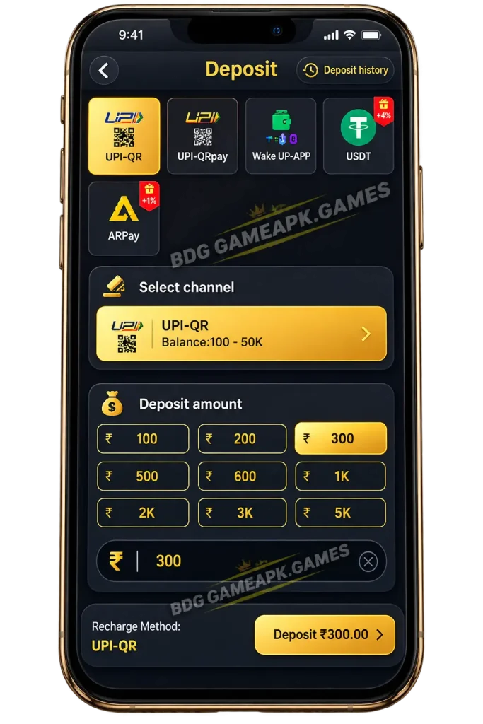 How to deposit money in BDG Game